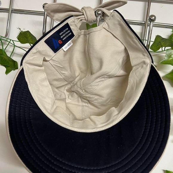 Vintage 90s‎ Hawaii Islands Womens Tie Back Hat Brimmed Soft Beige Cap OSFA USA - Picture 8 of 8